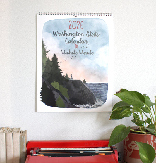 2026 Illustrated Washington State Wall Calendar