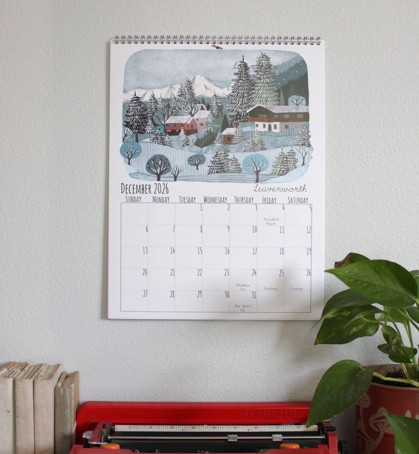 2026 Illustrated Washington State Wall Calendar