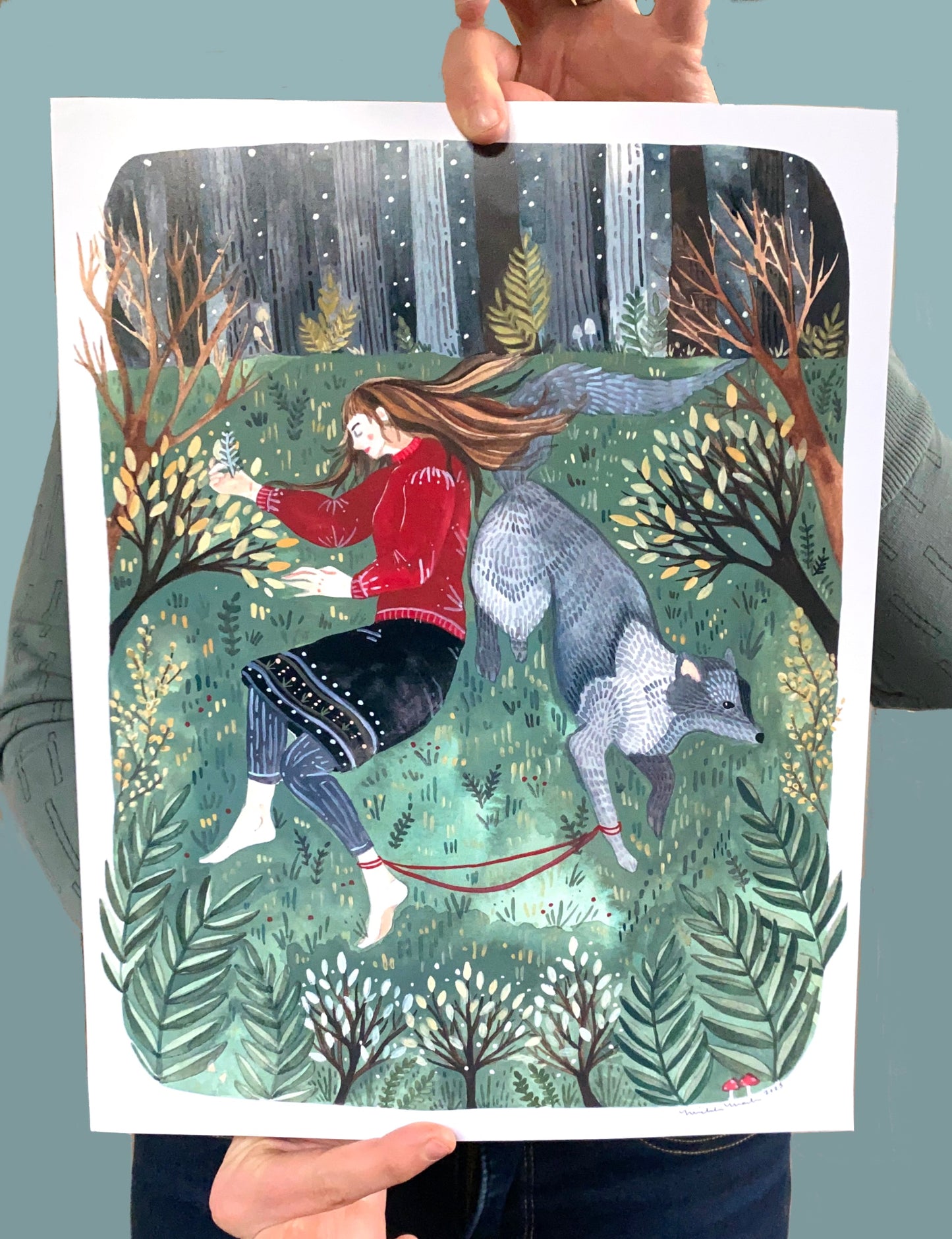 11x14 Print - Girl with Wolf