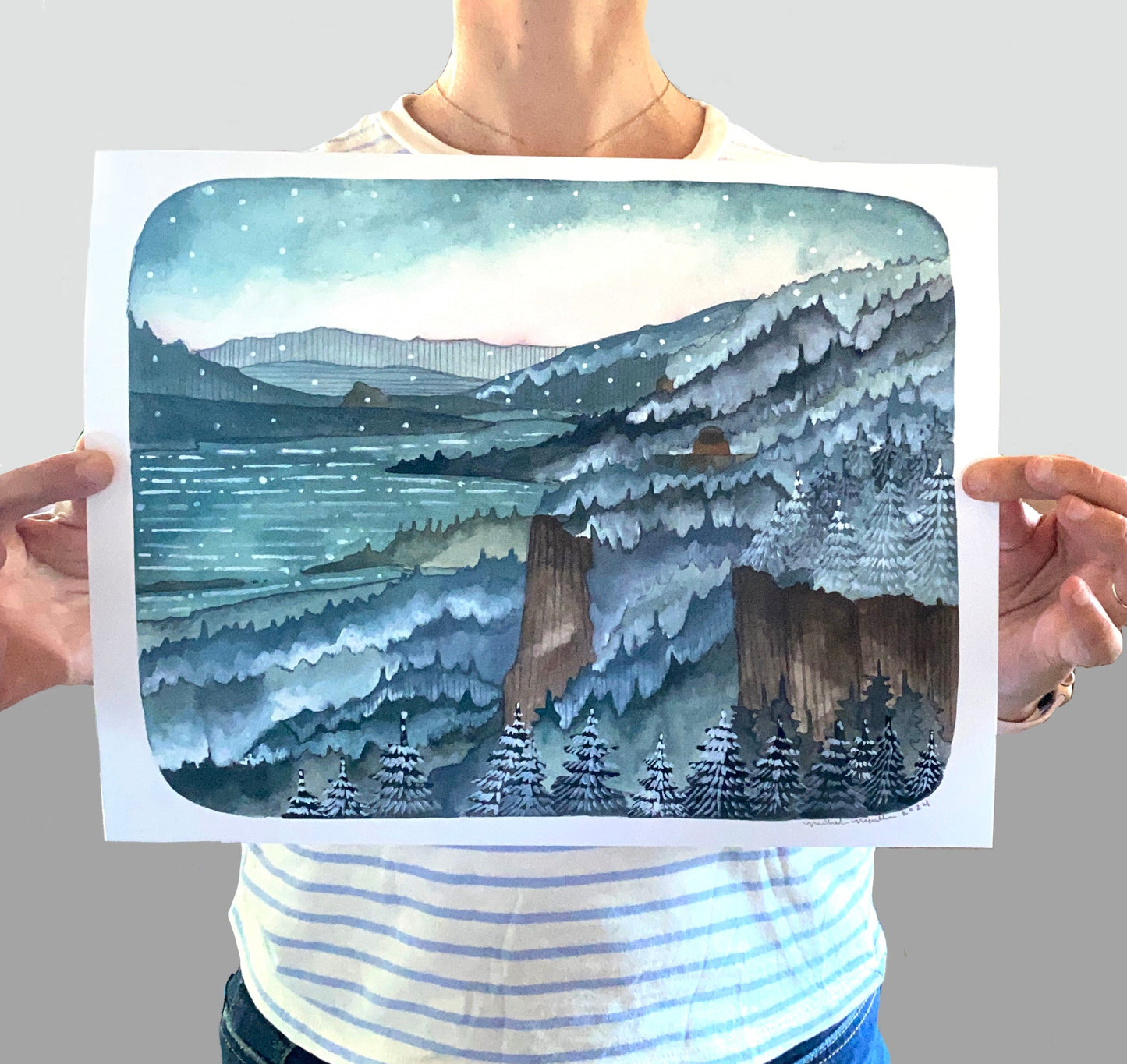 11x14 Print - Snowy Winter Gorge