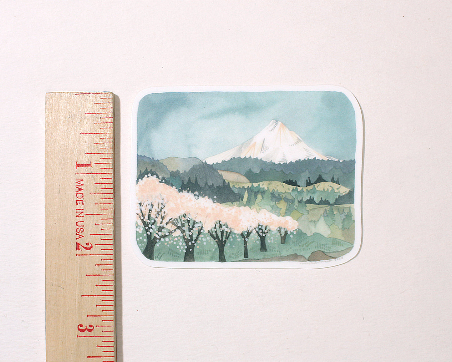 Vinyl Stickers - Mt Hood with Cherry Blossoms