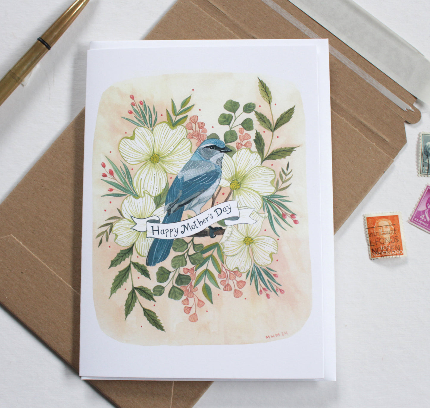 Mother's Day Card - Blue Bird Mother's Day card