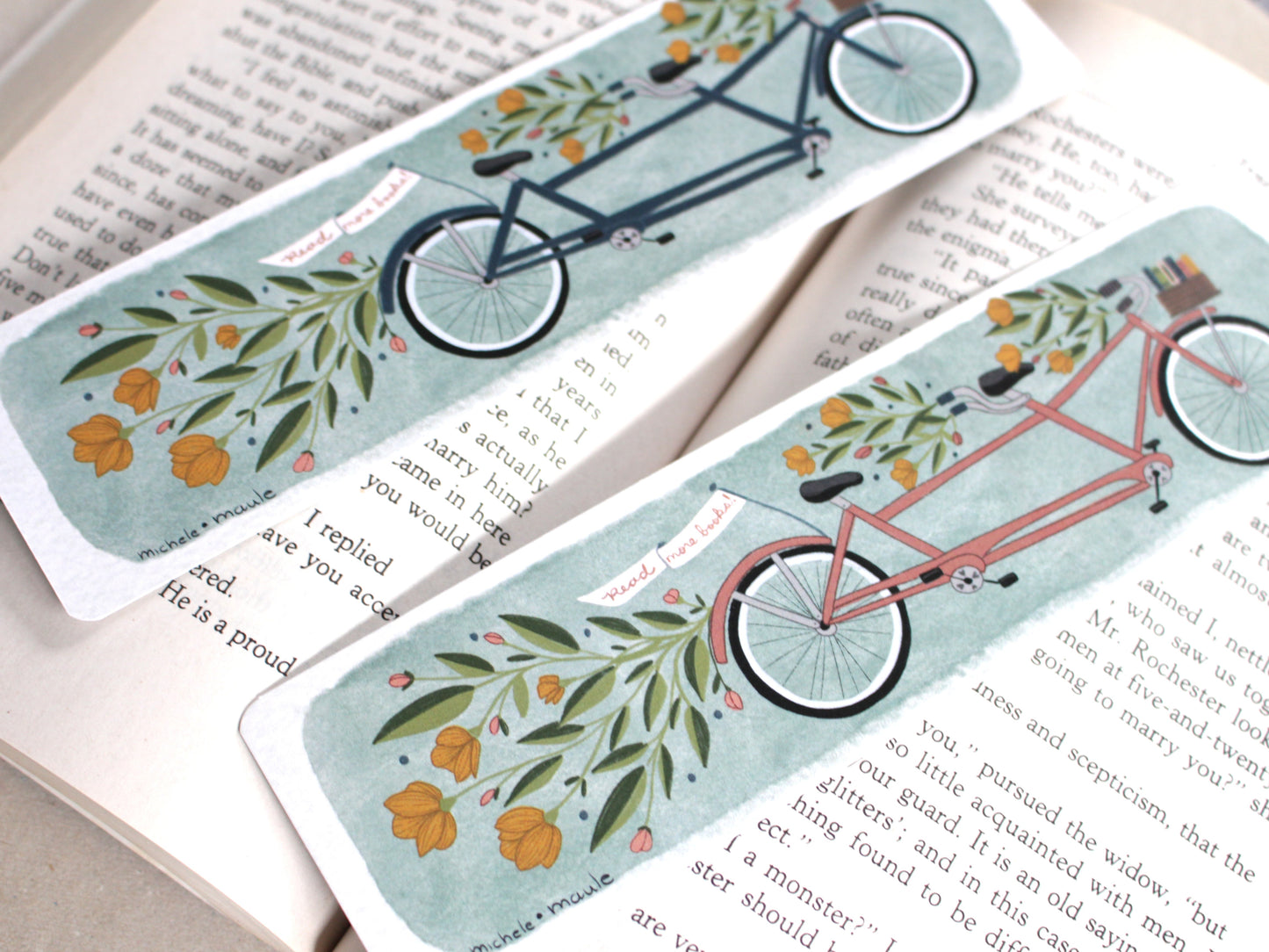 Tandem Bike Illustrated Bookmark