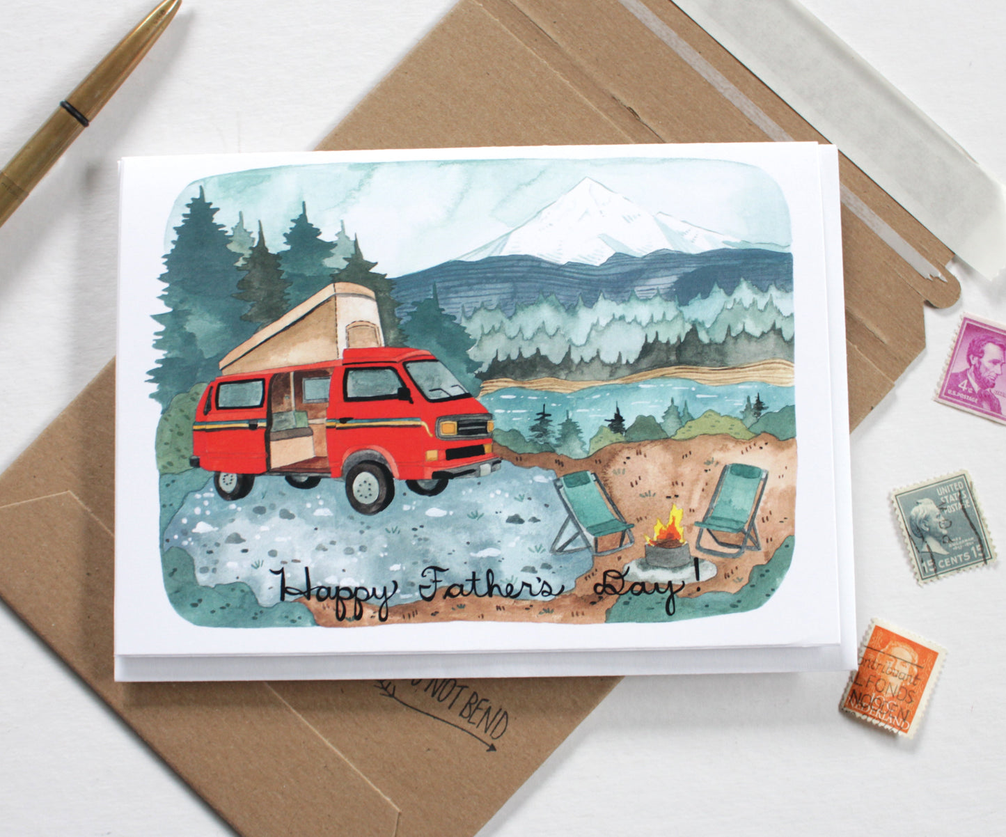 Father's Day Card - Camper Van Camping