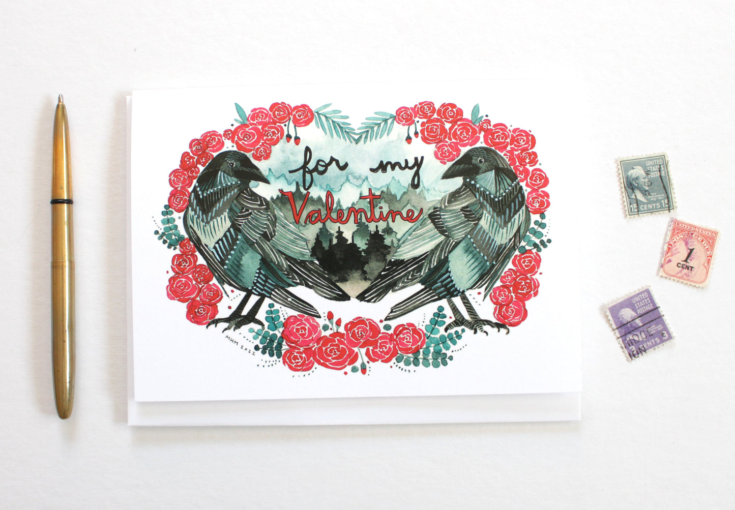 Two Crows Valentine's Day Card