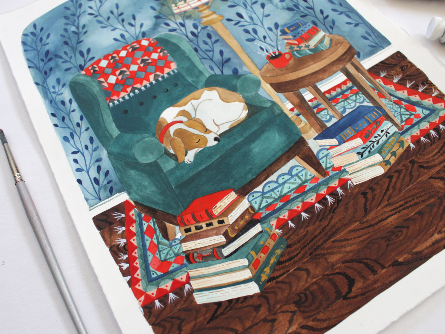 Original Gouache Painting - Cozy Afternoon