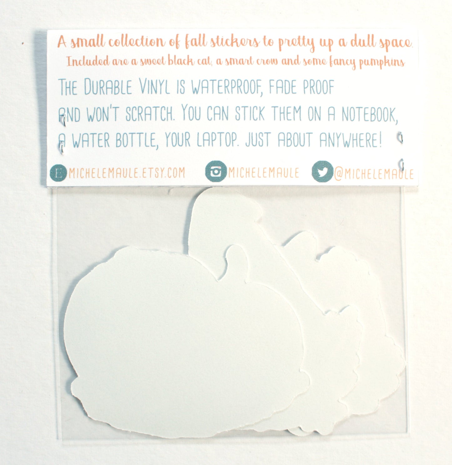 Set of Three Autumn Vinyl Stickers