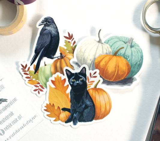 Set of Three Autumn Vinyl Stickers