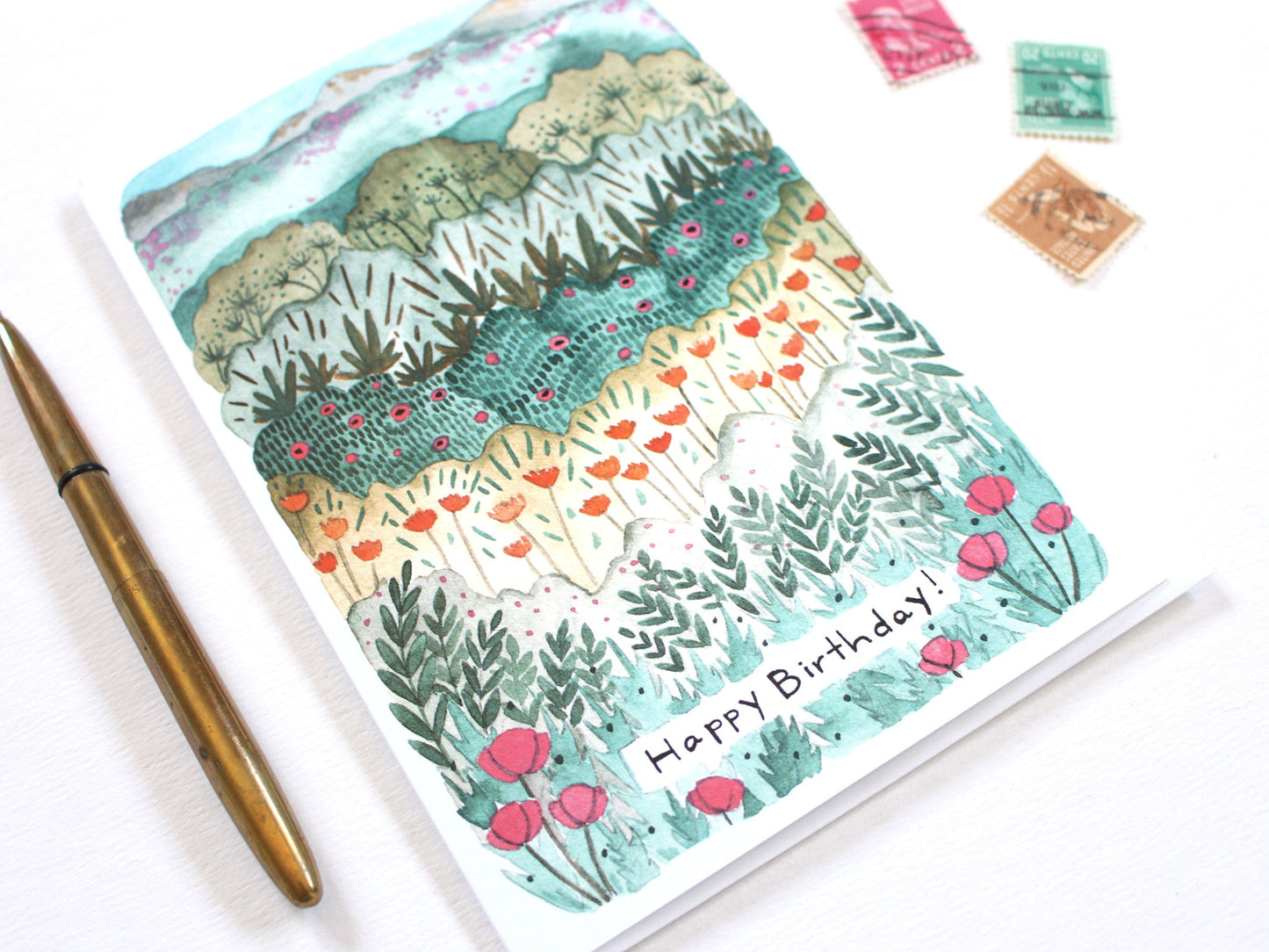 Birthday Card - Floral Fields