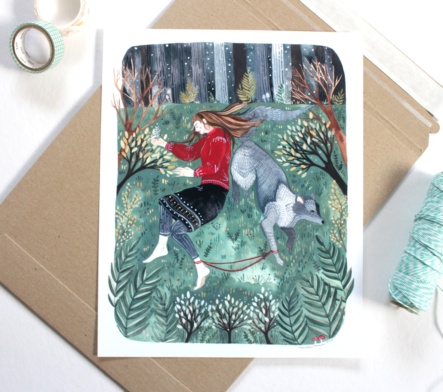 8x10 Print - Girl and Her Wolf