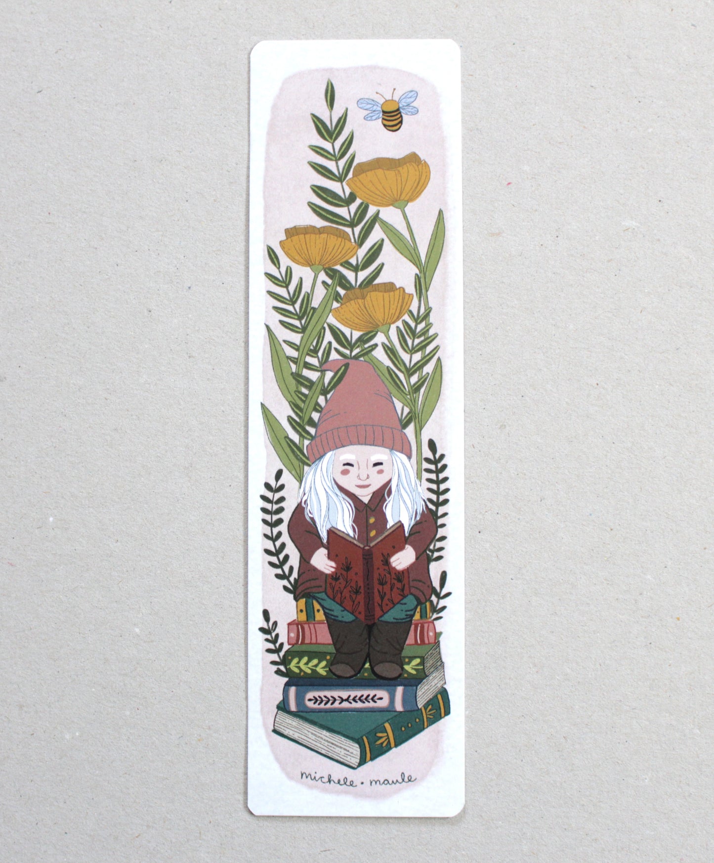 Illustrated Garden Gnome Bookmark