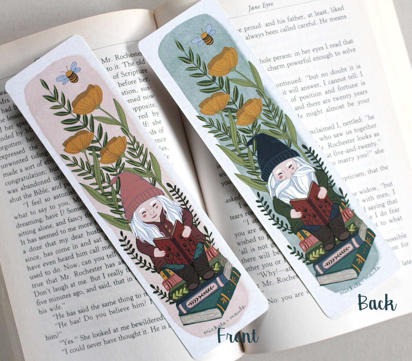Set of Four Illustrated Bookmarks