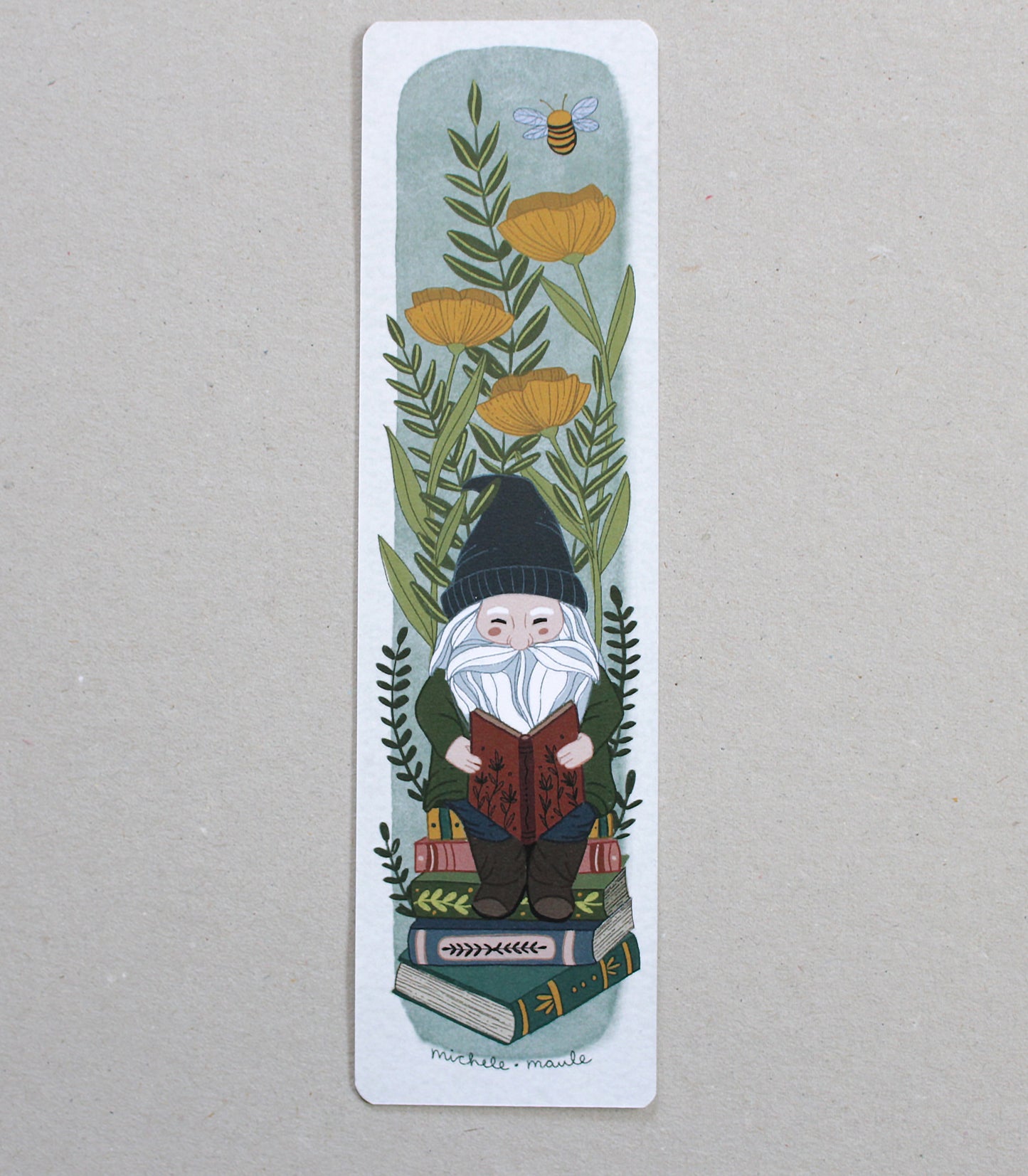 Illustrated Garden Gnome Bookmark