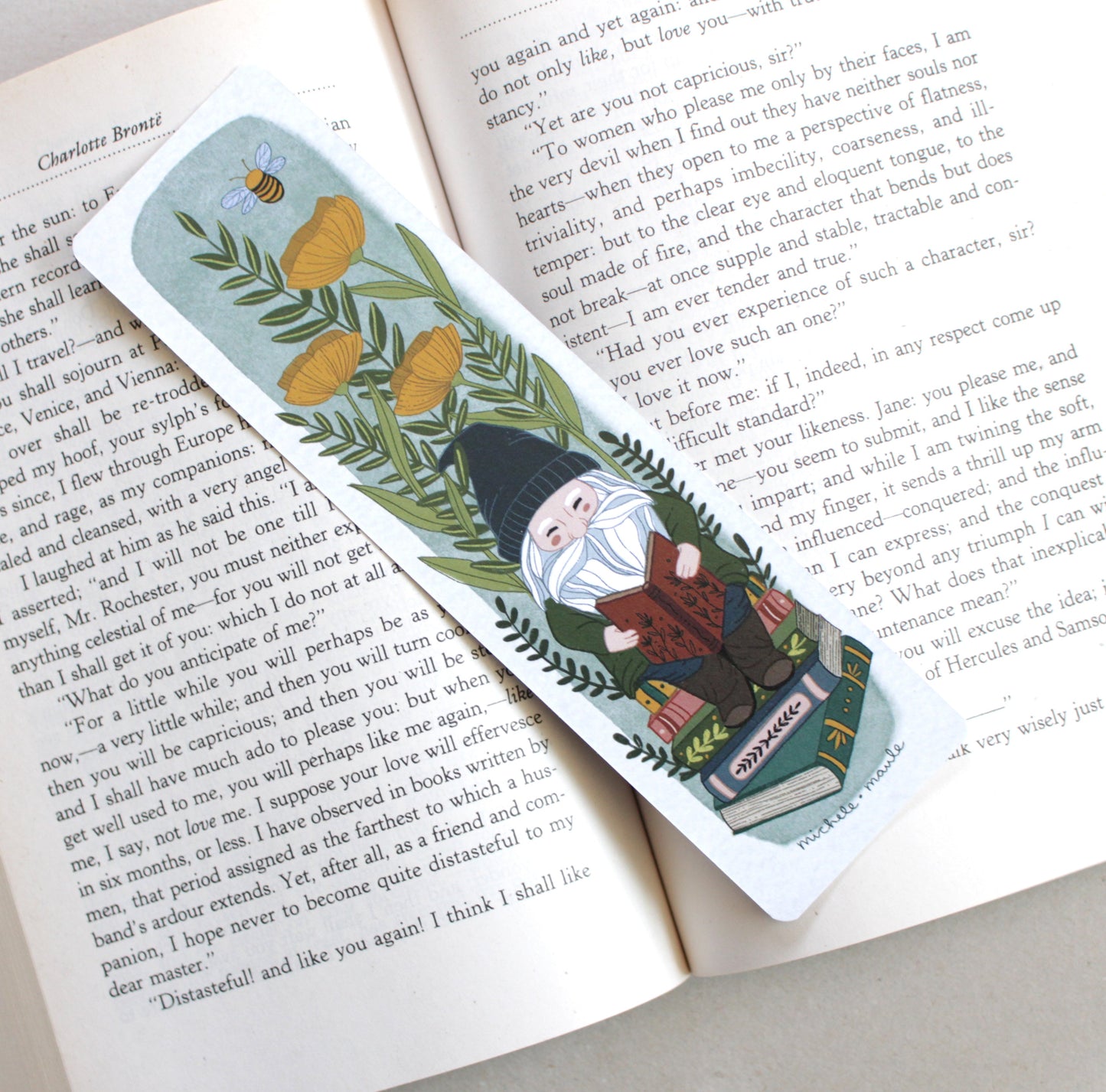 Illustrated Garden Gnome Bookmark