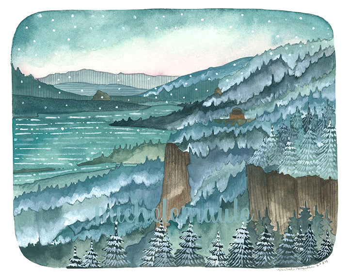 11x14 Print - Snowy Winter Gorge