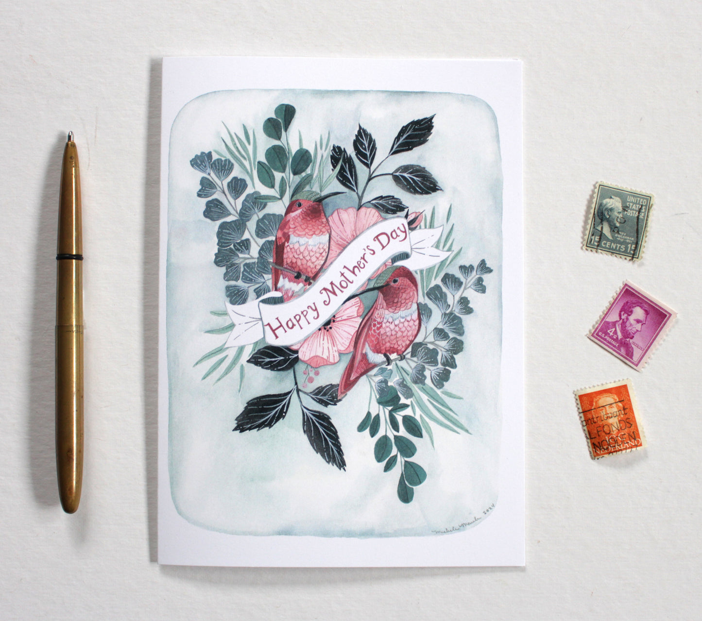 Mother's Day Card - Two Humming Birds Mother's Day Card