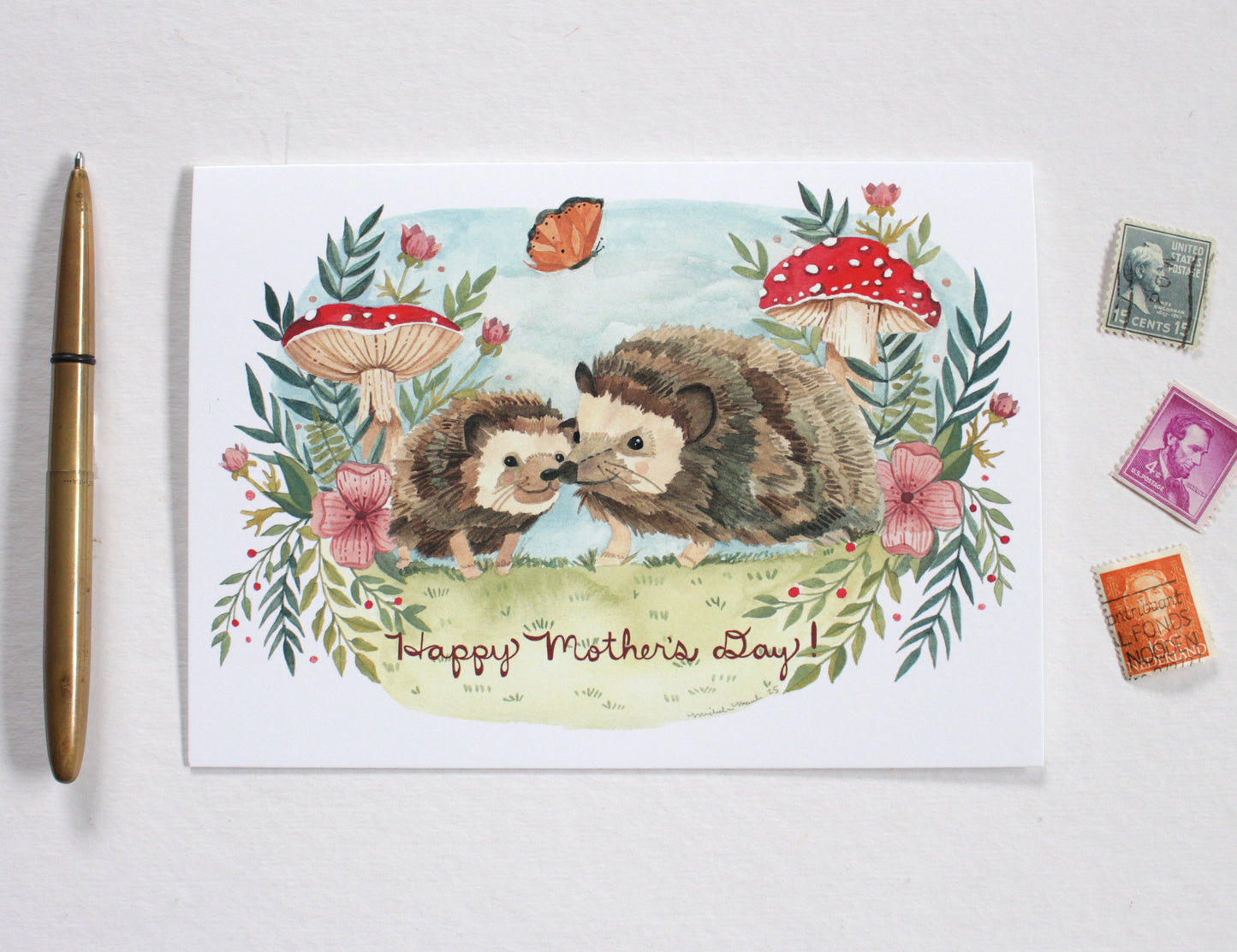 Mother's Day Card - Two Little Hedgehogs