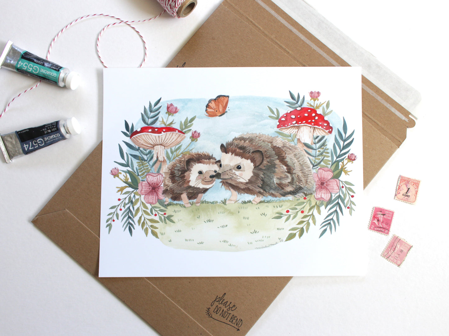 8x10 Print - Two Hedgehogs