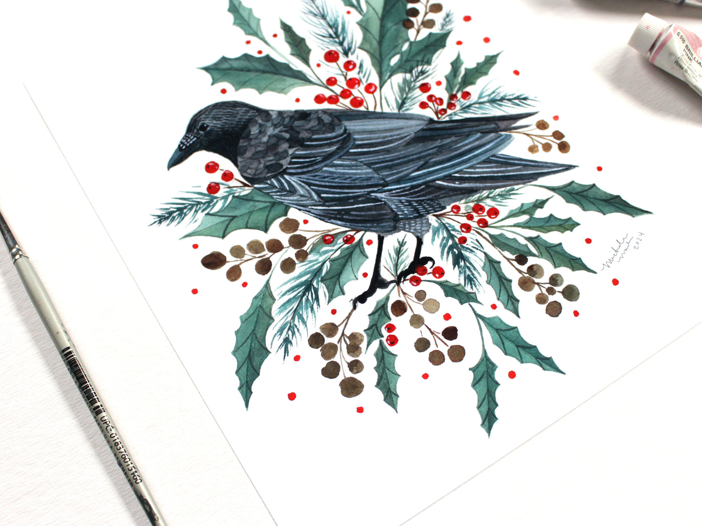 8x10 Print - Holiday Crow