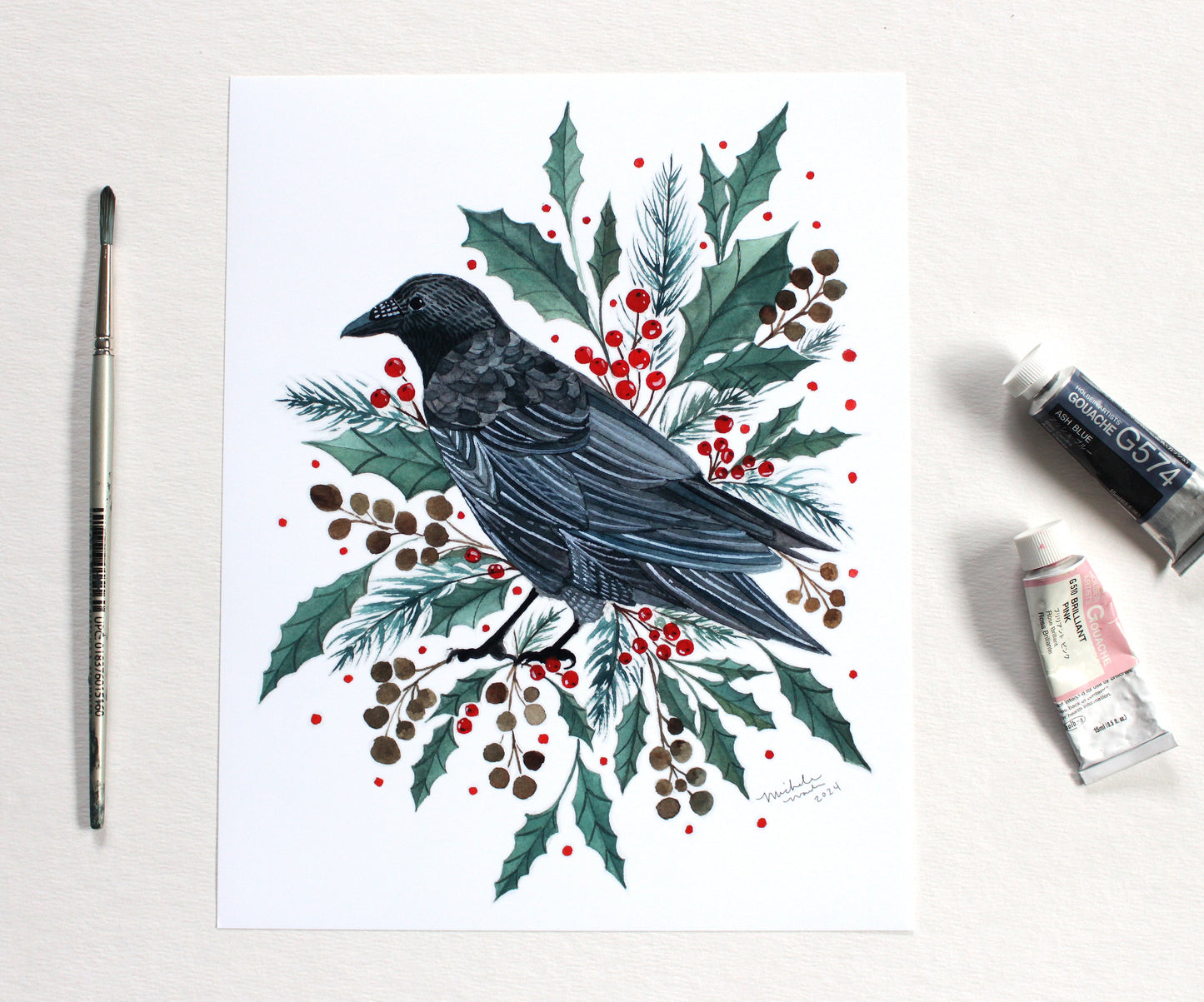 8x10 Print - Holiday Crow