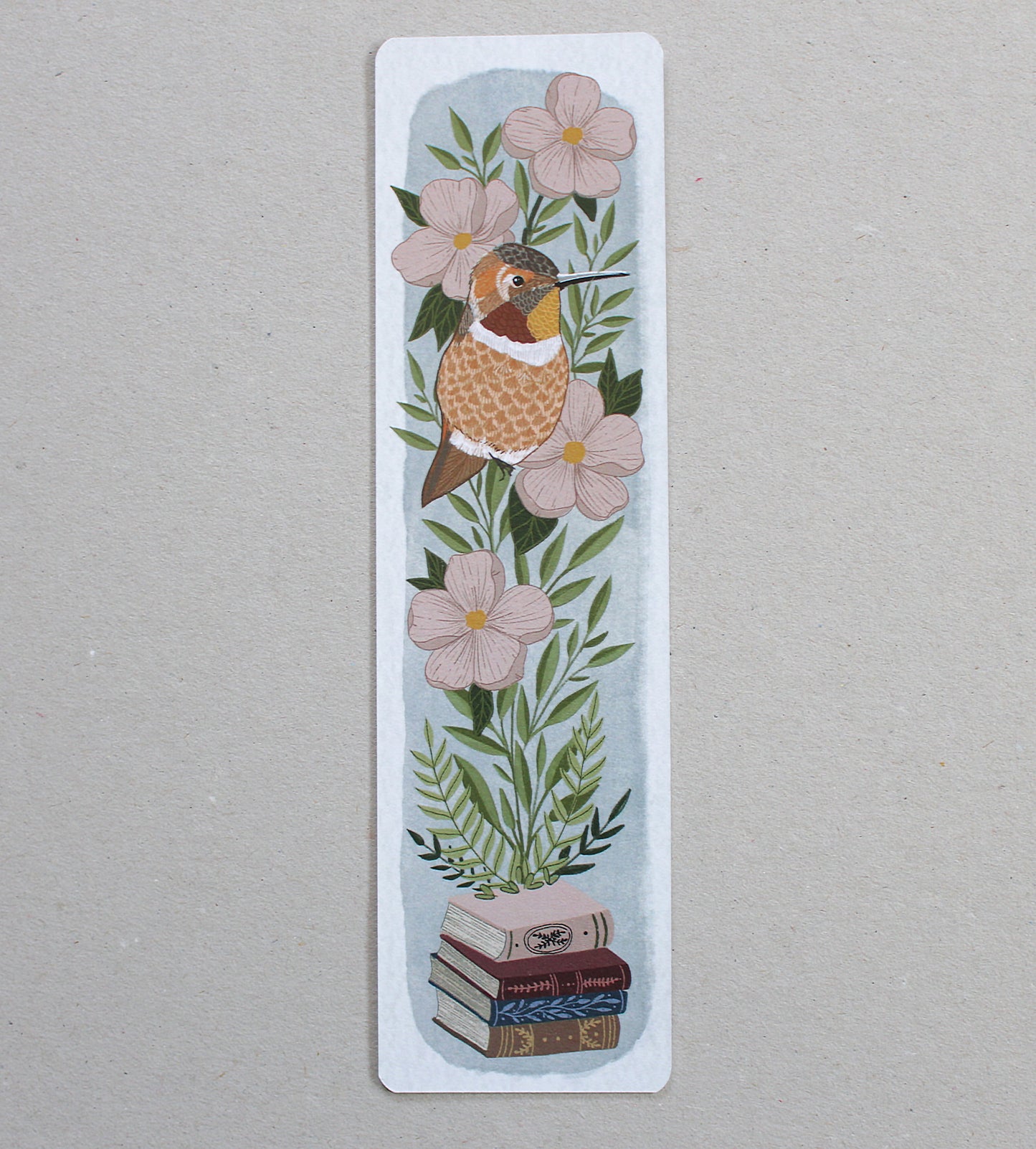 Illustrated Hummingbird Bookmark