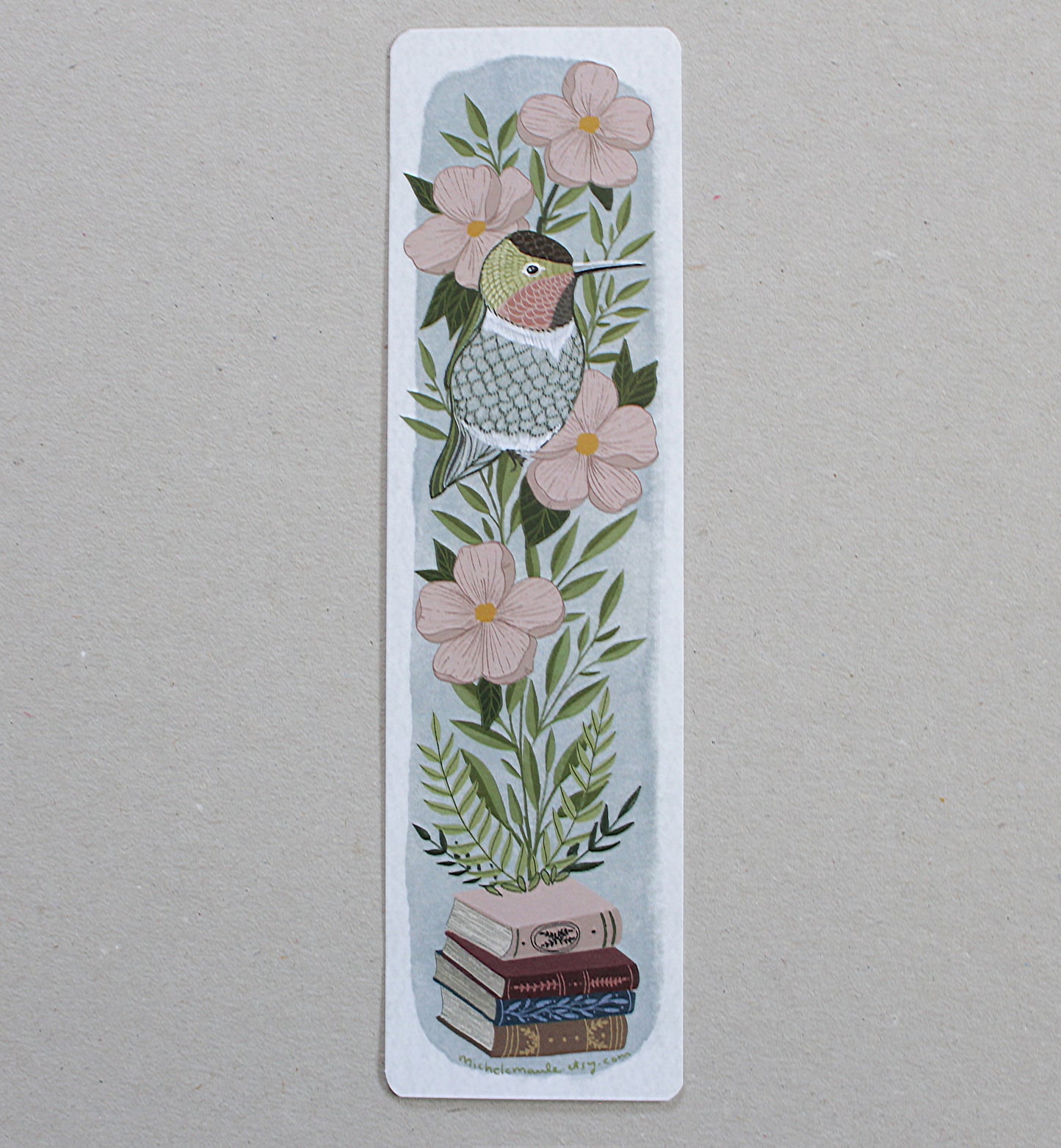 Illustrated Hummingbird Bookmark