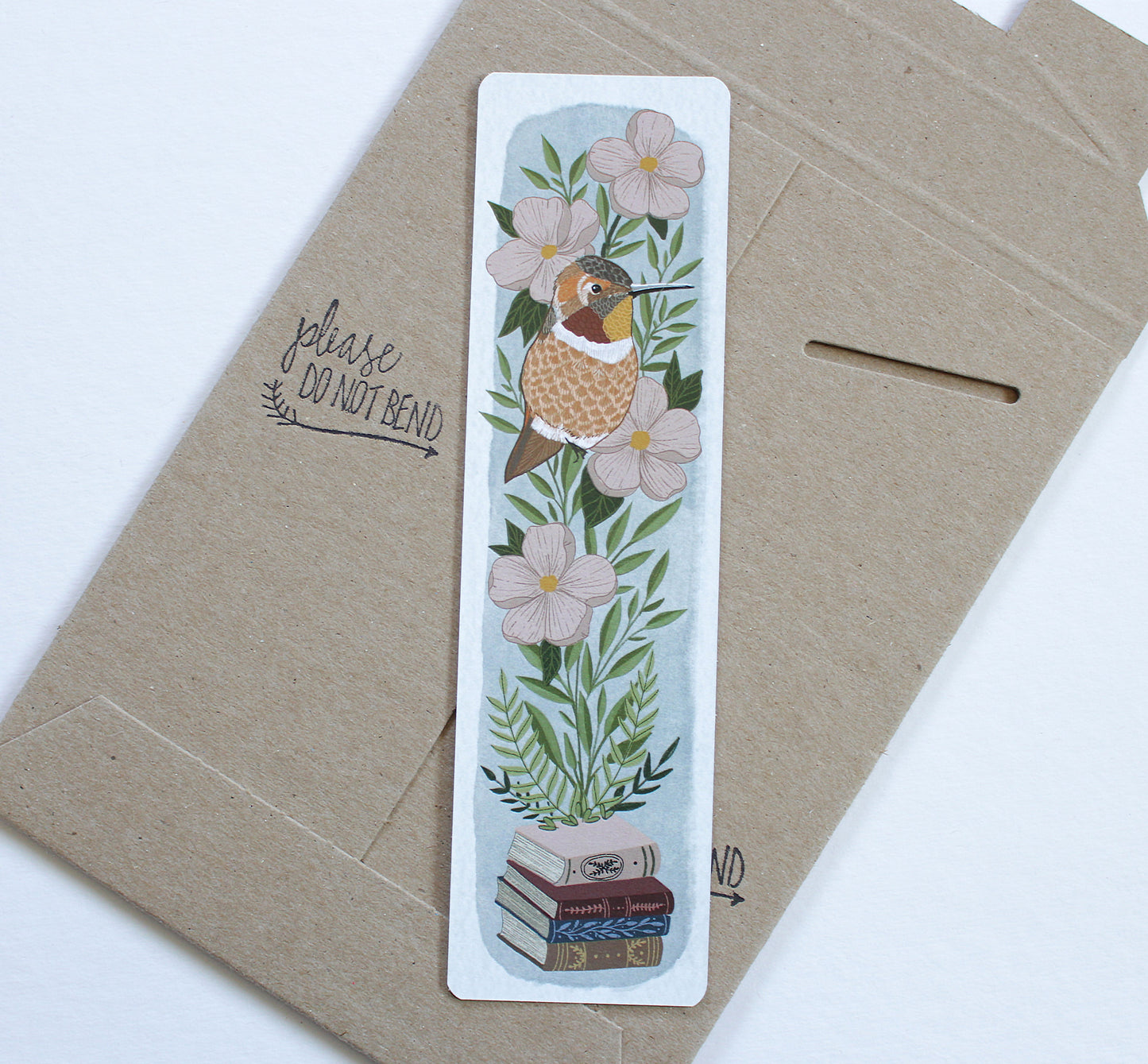 Illustrated Hummingbird Bookmark