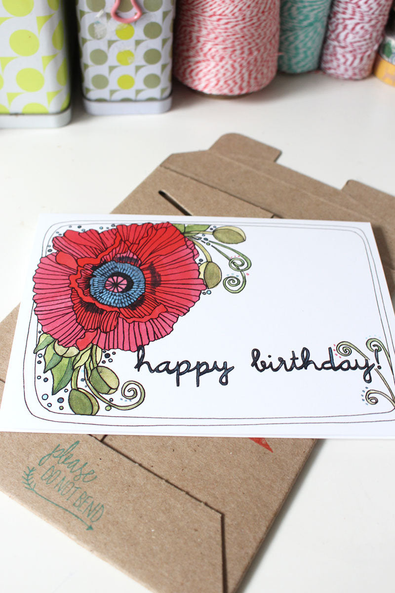 Poppy Happy Birthday Card