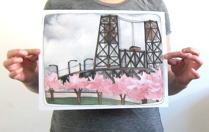 11x14 Print - Spring Time Steel Bridge