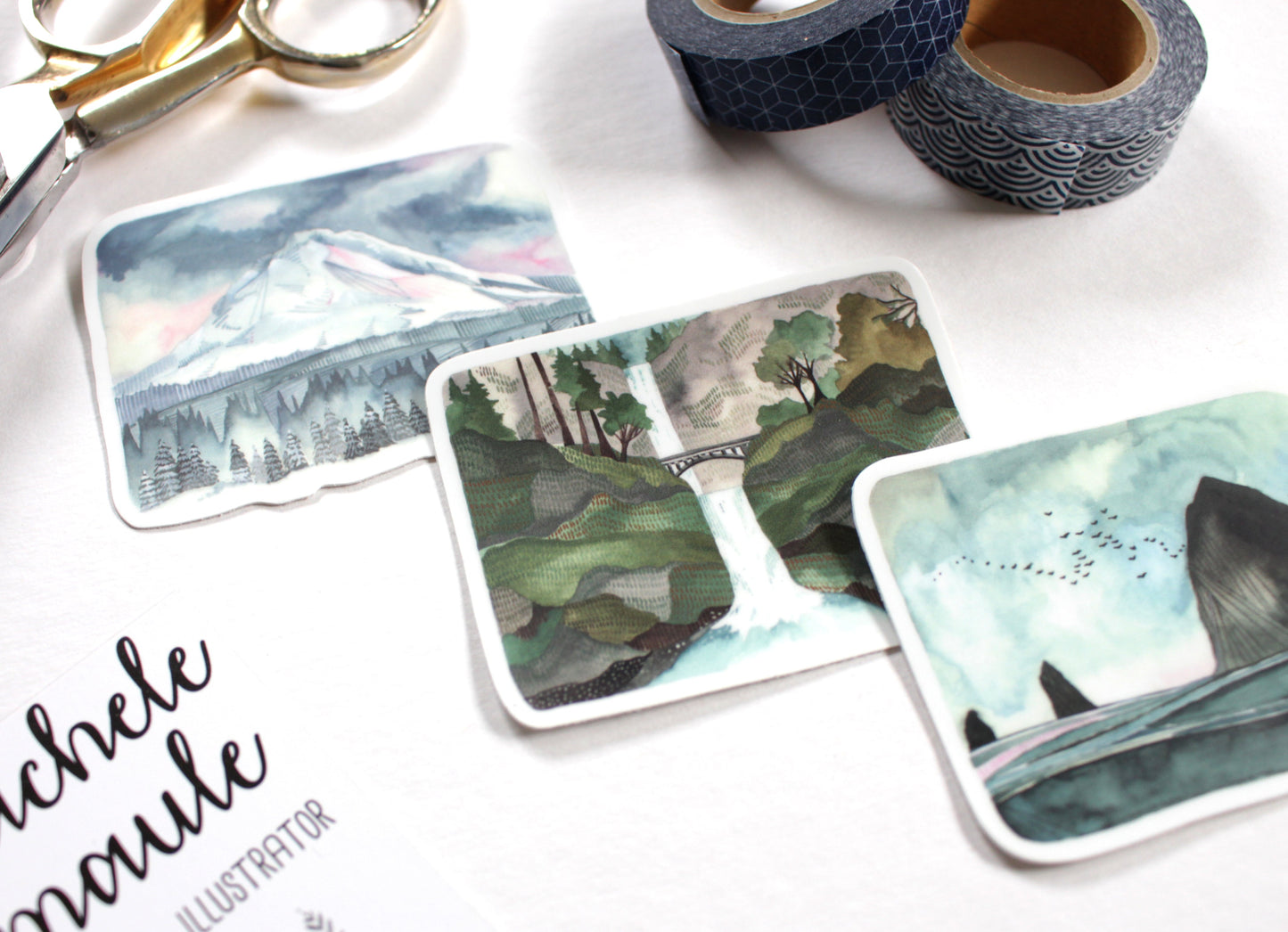 Set of Three Oregon Vinyl Stickers