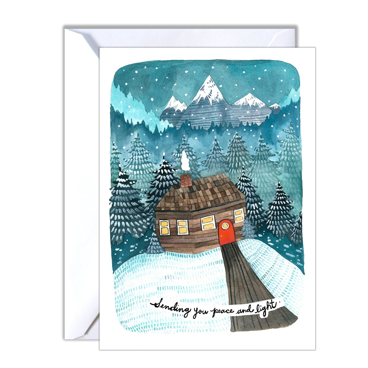 Holiday Card - Peace and Light Cabin