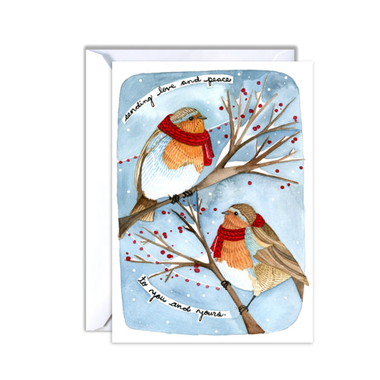 Holiday Card - Winter Robins