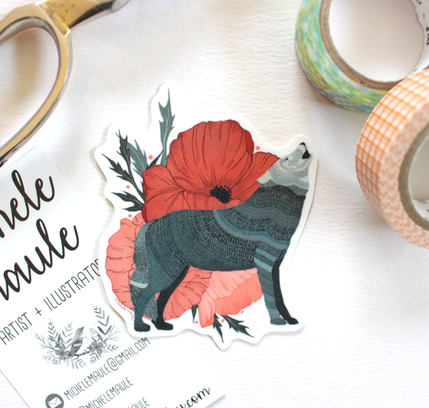 Single Sticker - Grey Wolf