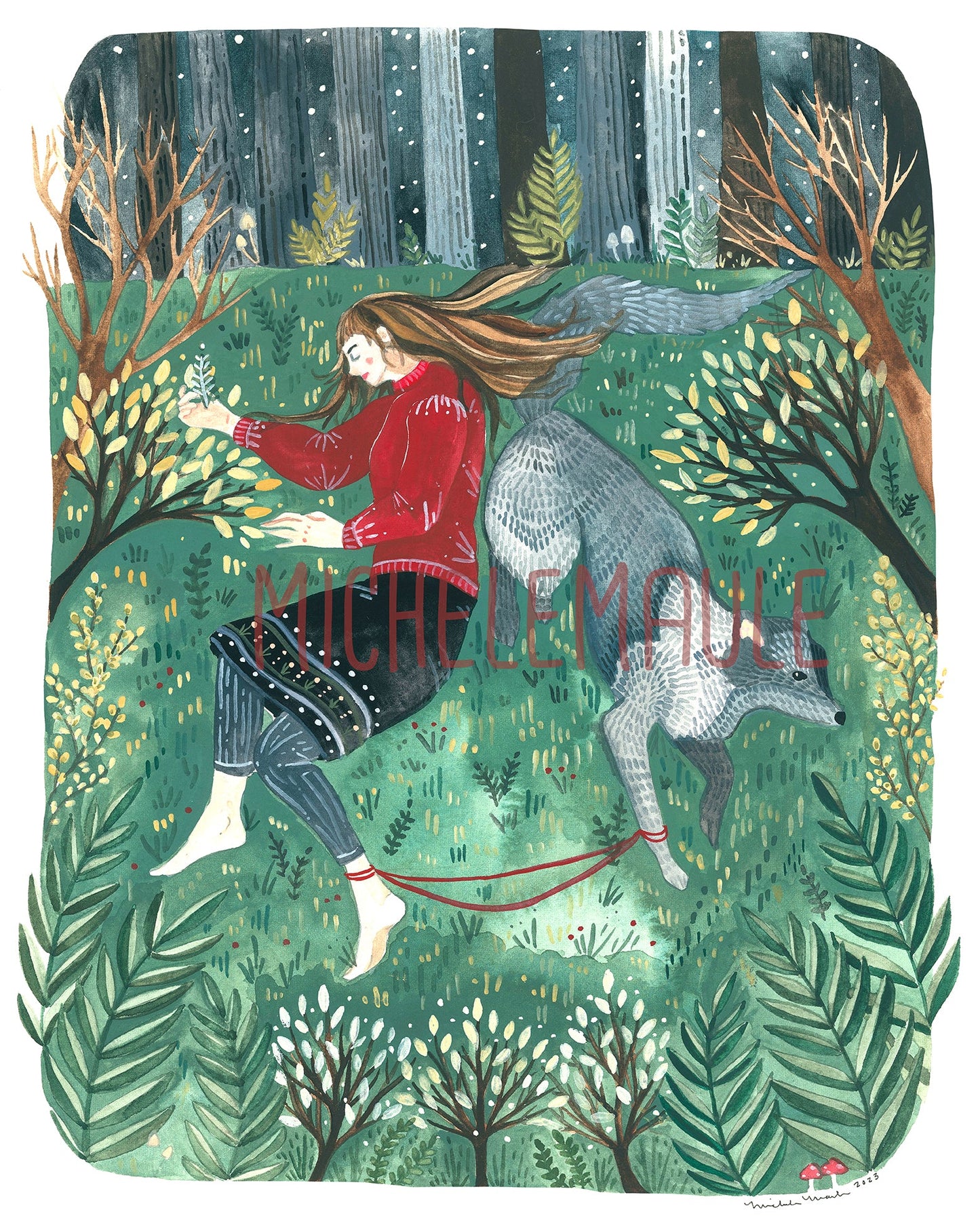 8x10 Print - Girl and Her Wolf