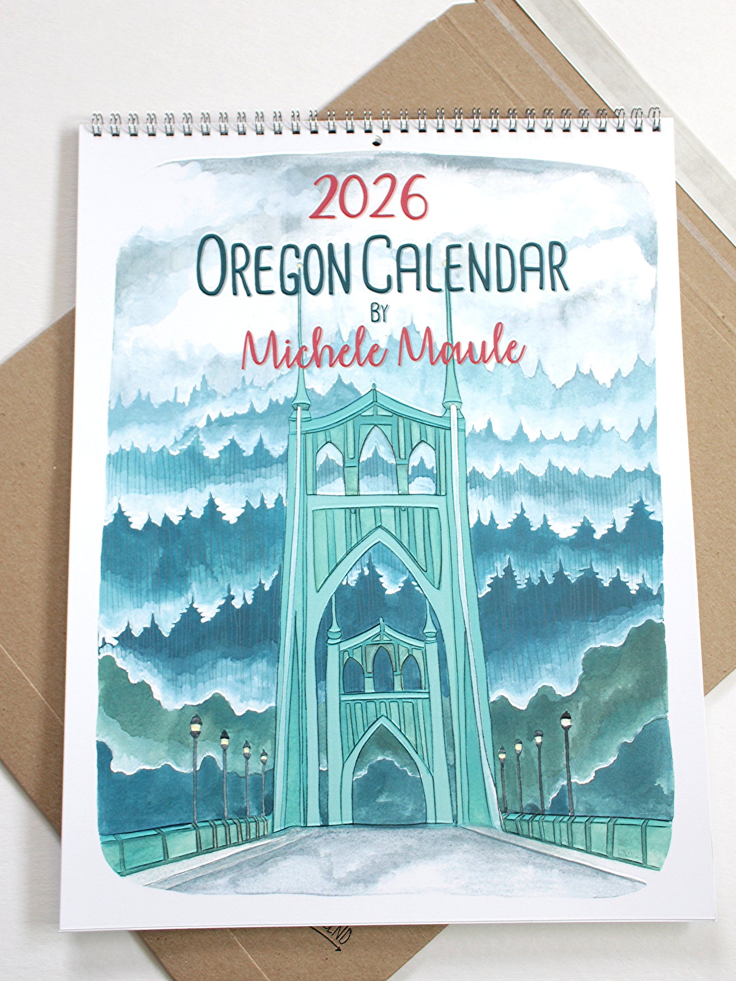 2026 Illustrated Oregon Wall Calendar