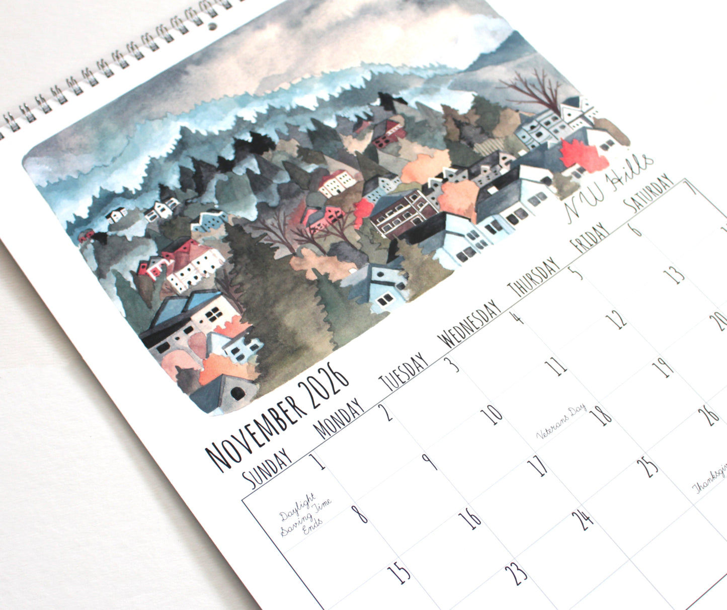 2026 Illustrated Oregon Wall Calendar