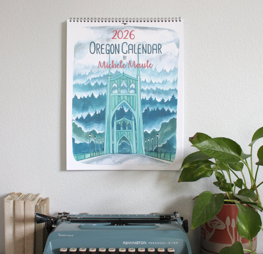 2026 Illustrated Oregon Wall Calendar
