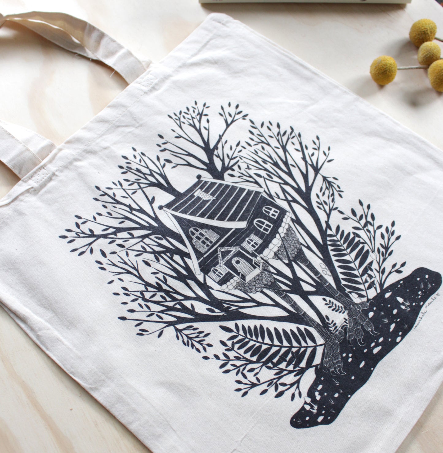 Baba Yaga House Cotten Canvas Tote Bag