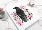 Greeting Card - Crow with Blossoms