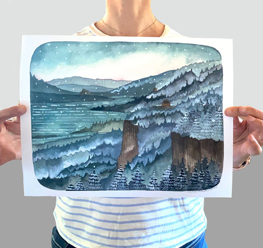 11x14 Print - Snowy Winter Gorge