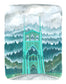 Portland Oregon Illustration of the St Johns Bridge with a Misty Forest (11x14)