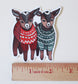 Set of Three Baby Goats in Sweaters Stickers