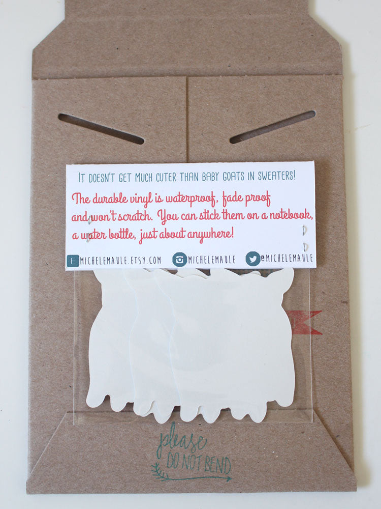 Set of Three Baby Goats in Sweaters Stickers