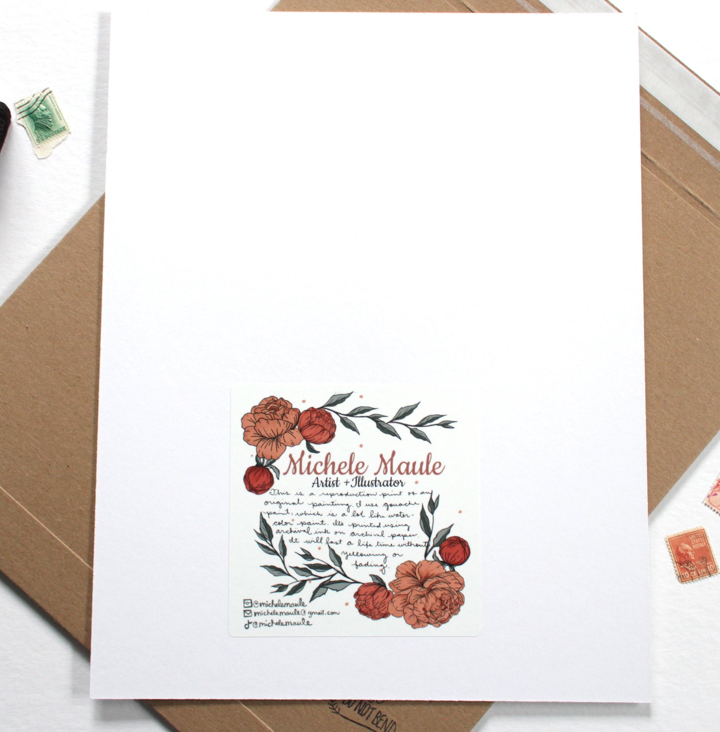 Hand Drawn Bunny Illustration with Marigold Flowers (11x14)