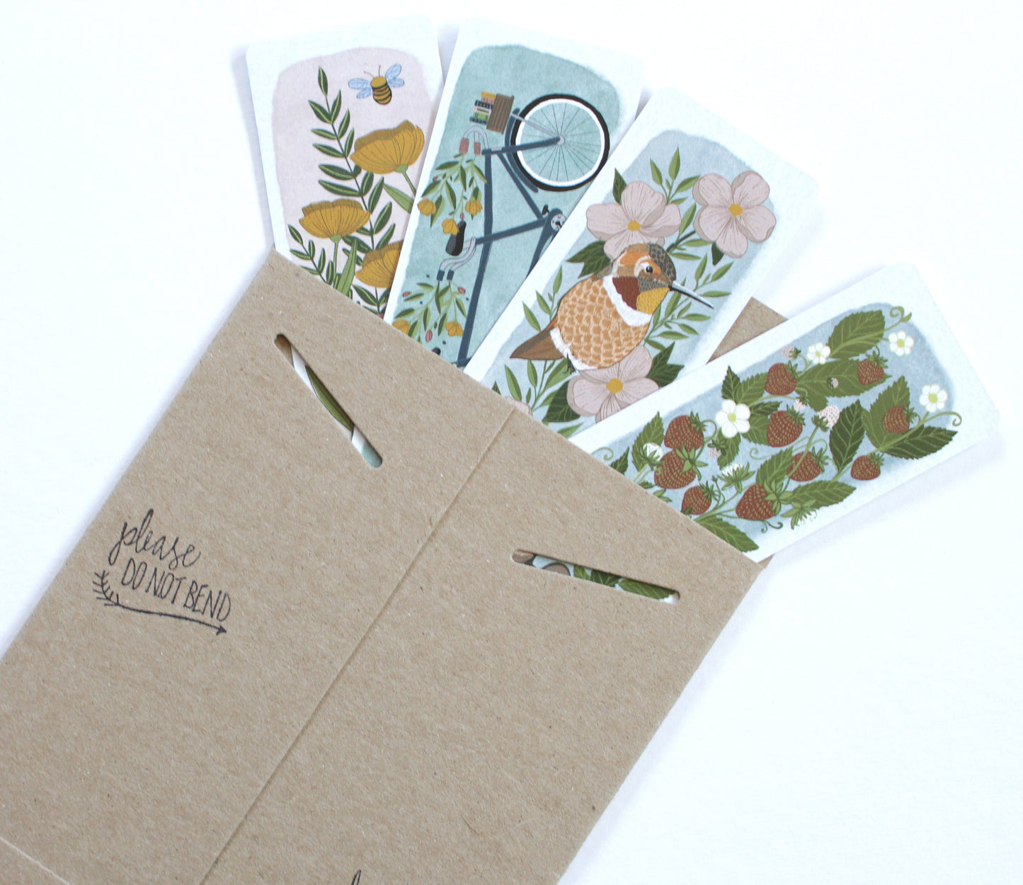 Set of Four Illustrated Bookmarks