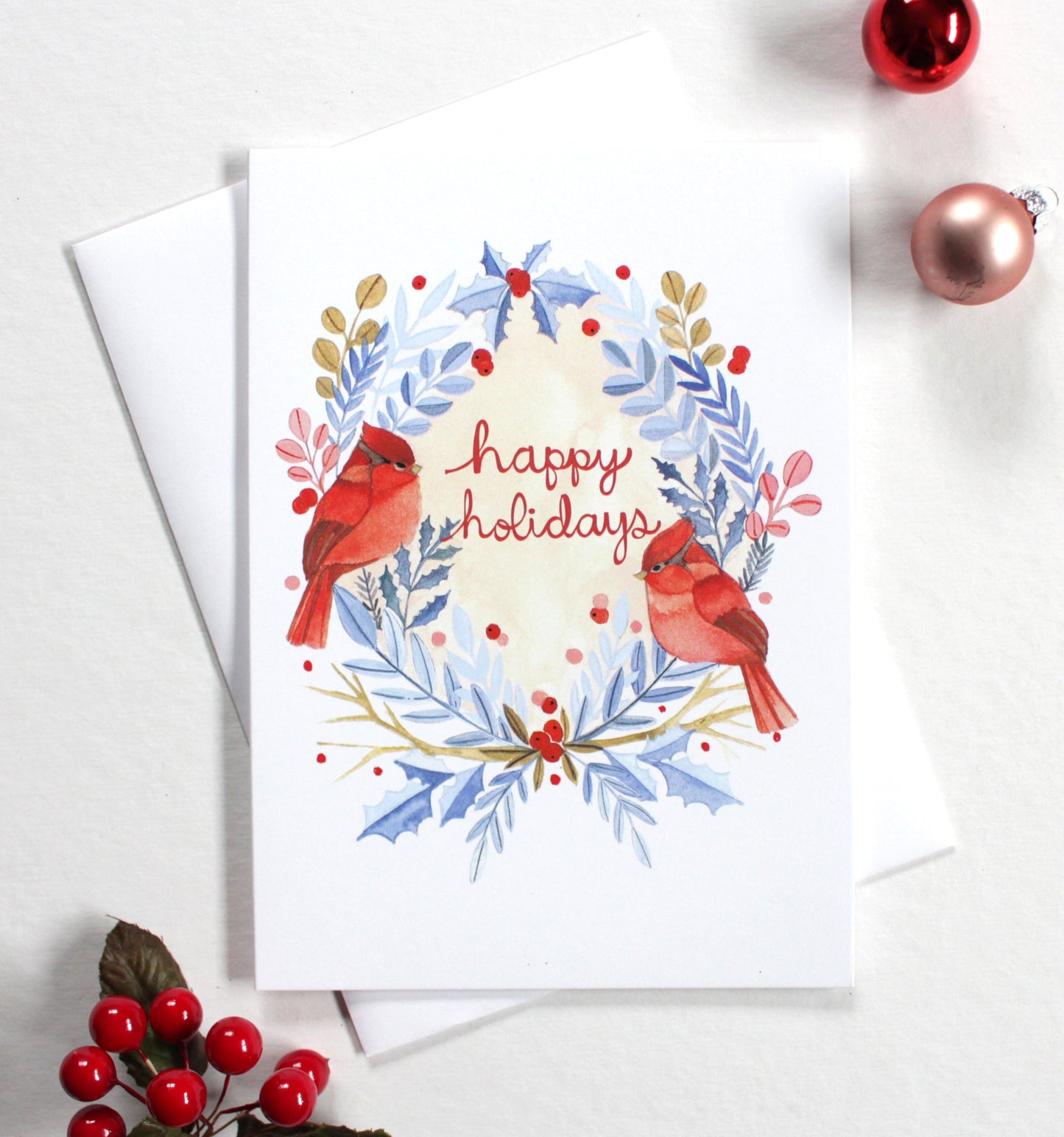 Holiday Card - Red Cardinals Happy Holidays