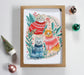 Set of Five Cats in Holiday Sweater Cards