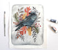Original Crow Gouache Painting