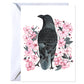 Greeting Card - Crow with Blossoms