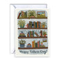 Library Father's Day Card - Vintage Bookshelf Design